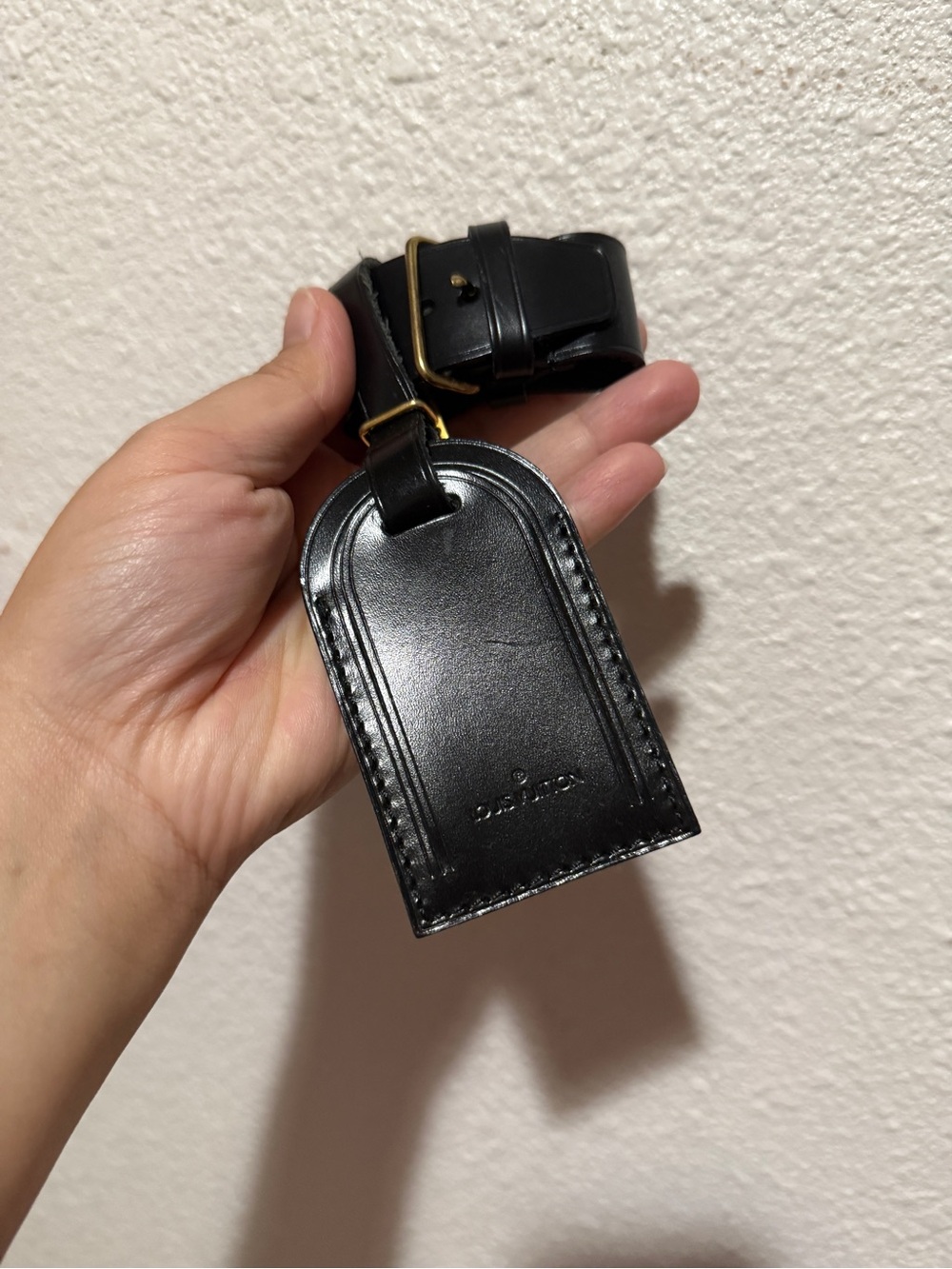 Louis Vuitton Rare Black Luggage Tag & Poignant Set